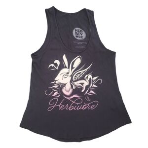 Herbivore Women's Black Bunny Rabbit Vegan Tank Top‎ Small